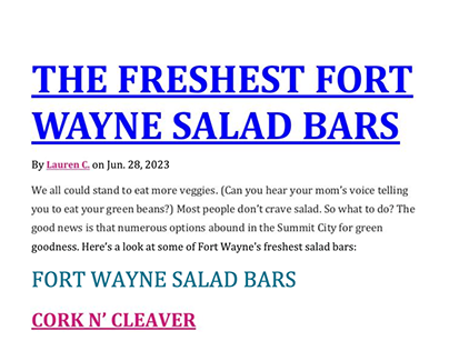 The Freshest Fort Wayne Salad Bars