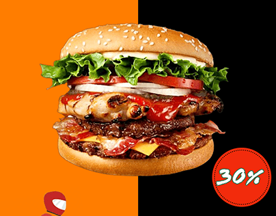A new social media design titled Fast Burger Meal