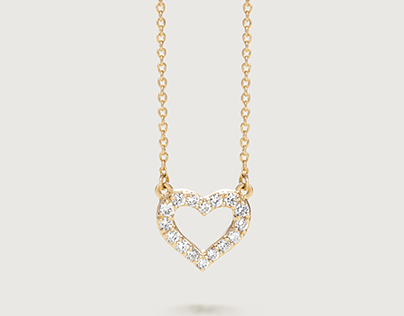 Natural Diamond Small Heart Necklace