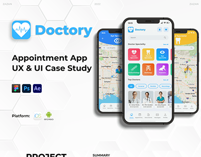 DOCTORY Medical Appointment App - UX/UI Case Study