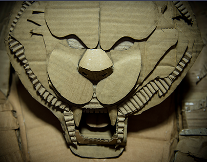 Yin Yang :Tiger Dragon | Corrugated Cardboard Sculpture