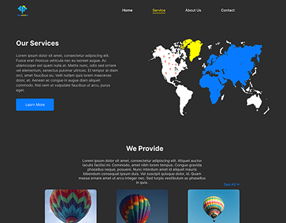 Full website of air ballon service.