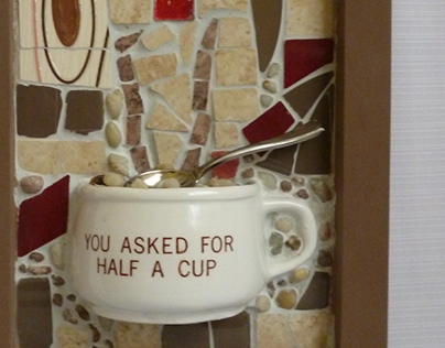 Kitchen wall hanging "Half a cup of coffee".