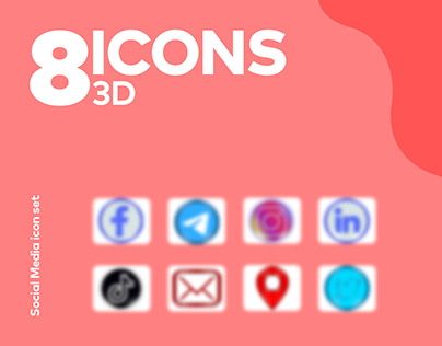 3D social media icons