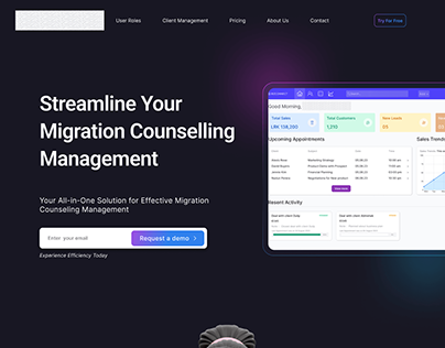 Landing Page for a CRM Software Solution