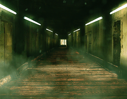 Eerie Hallway Composite Image