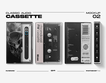 Classic Audio Cassette Tape - Photoshop Mockup