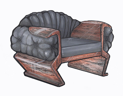 Furniture Design Bergere Sketch