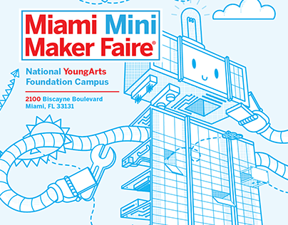 Miami Mini Maker Faire Flyer Illustration