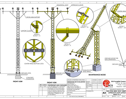 Approach light tower with accessories