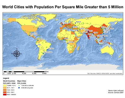 World Cities with Populations Greater than 5 Million