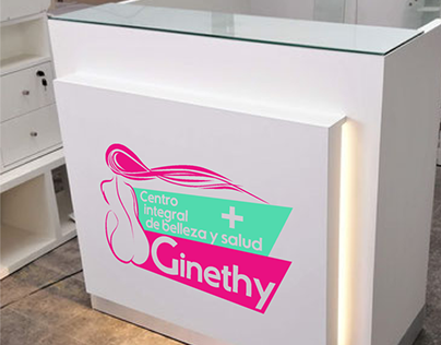 Logotipo en recepción muestra para vinilo Ginethy Perú