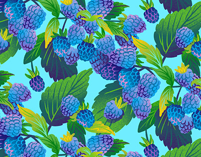 Blue Raspberry Pattern