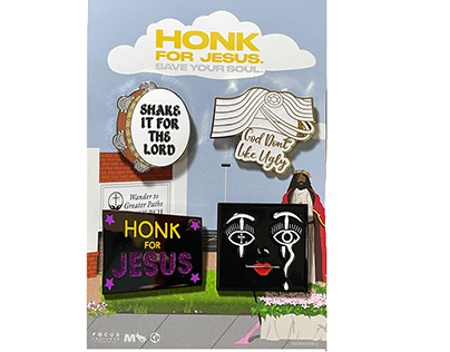 Pin set for Focus Feature's Honk For Jesus