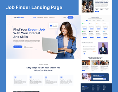 Job Finder Landing Page design | Job Portal Website UI