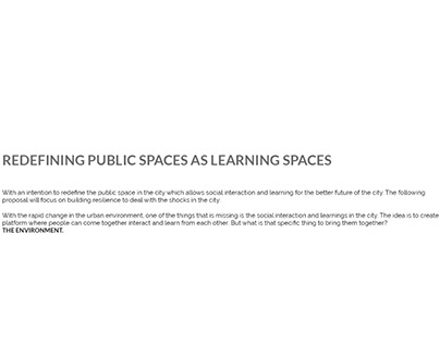 REDEFINING PUBLIC SPACES AS LEARNING SPACES