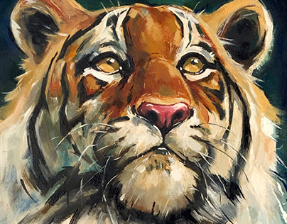 Oil on canvas: Bengal Tiger