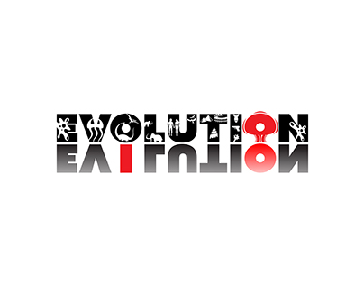 Evolution - illustration, poster with silhouettes of th