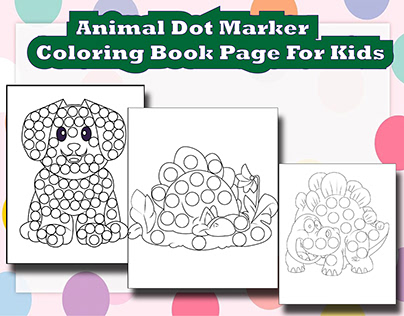 Dot animal kids coloring book page work.