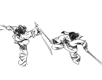 Sword fighting - animation sequence studies