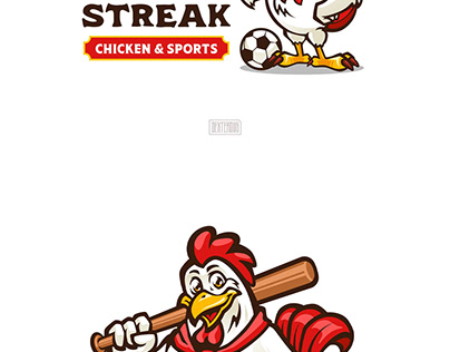 Hot Streak Chicken & Shorts (Mascots Logo Design)