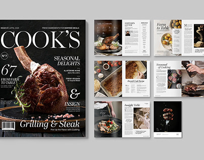 Food Magazine or Cookbook Template