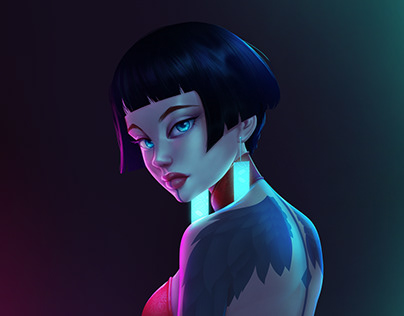 Cyber Girl Portrait