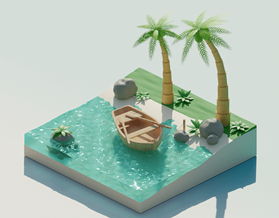 Small island 3d art