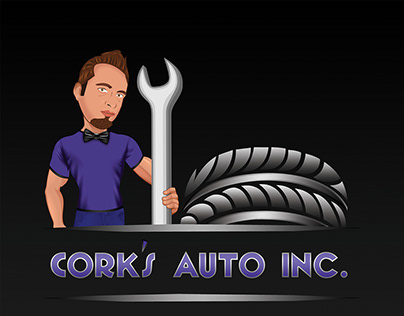 caricature logo CORK'S AUTO INC. Company