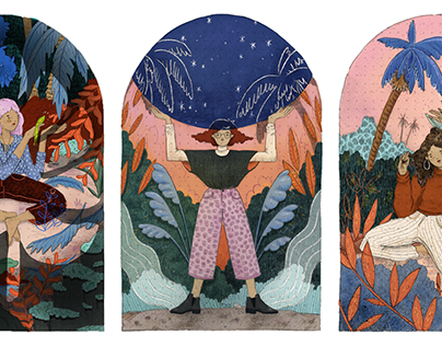 Mythic Women Triptych