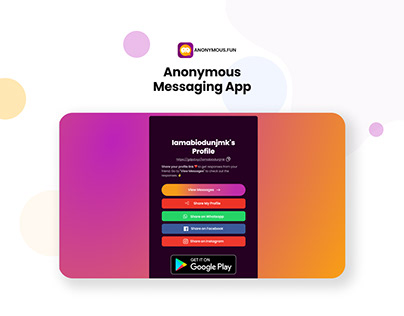 Anonymous messaging app | Web app