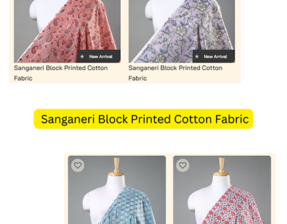 Sanganeri Block Printed Cotton Fabric