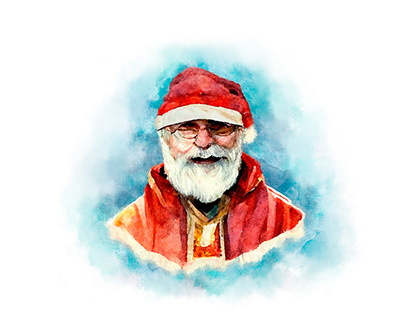 Holiday Series - Watercolor Santa 2