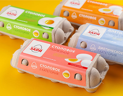Poultry farm "Zarya" rebranding and egg packaging