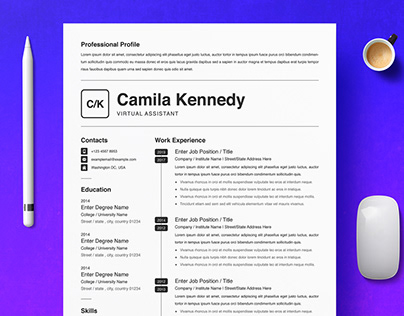 Simple-Clean Word & Pages Resume