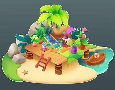 Tropical beach\Game environment