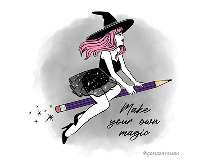 Make your own magic - witch illustration