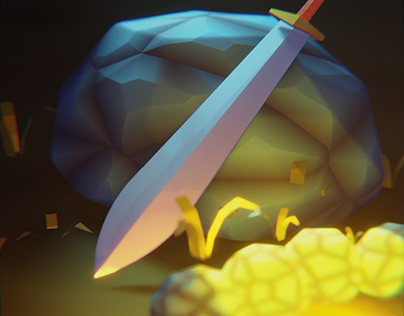 Made a low poly sword in blender