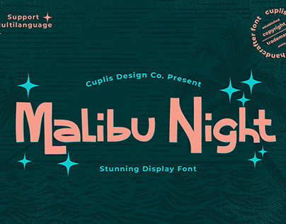 Malibu Night Stunning Display Typeface Font