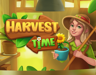Harvest time match-3 game: сharacter/UI/UX