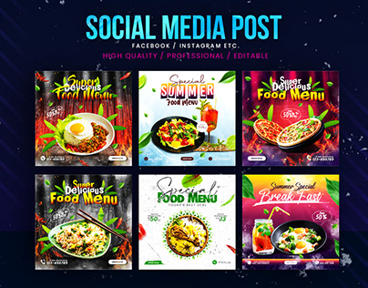 Food social media banner post template