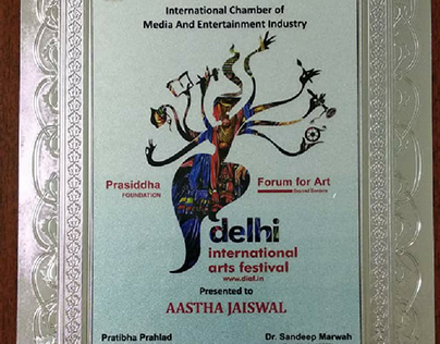 Received award at Delhi International Art Festival