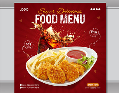 food menu social media post design