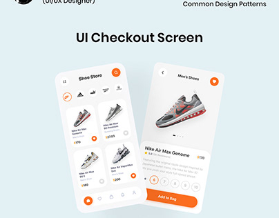 shoes mobile app UI checkout screen