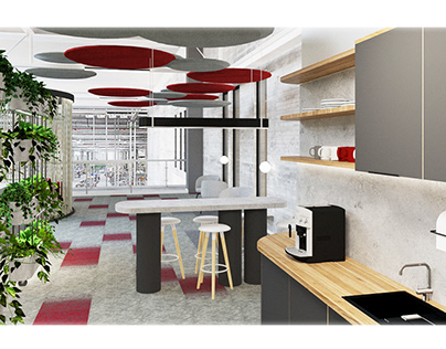 Design of casual conference space for Magna Inc.