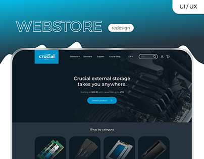 CRUCIAL redesign | Webstore for vendor
