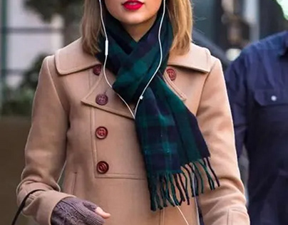 Taylor Swift Beige Wool Peacoat