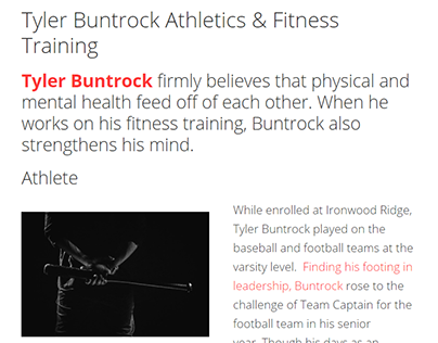 Tyler Buntrock: Fitness & Weight Training