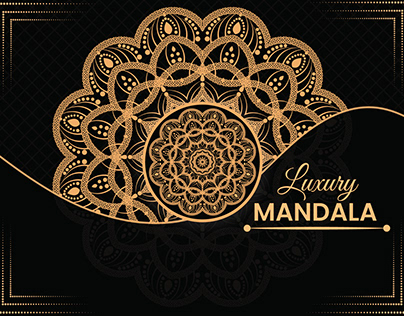 Luxury mandala design background in gold color.