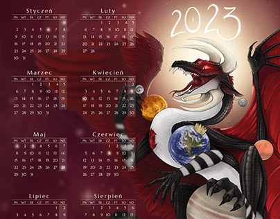 2023 B1 Calendar with a dragon